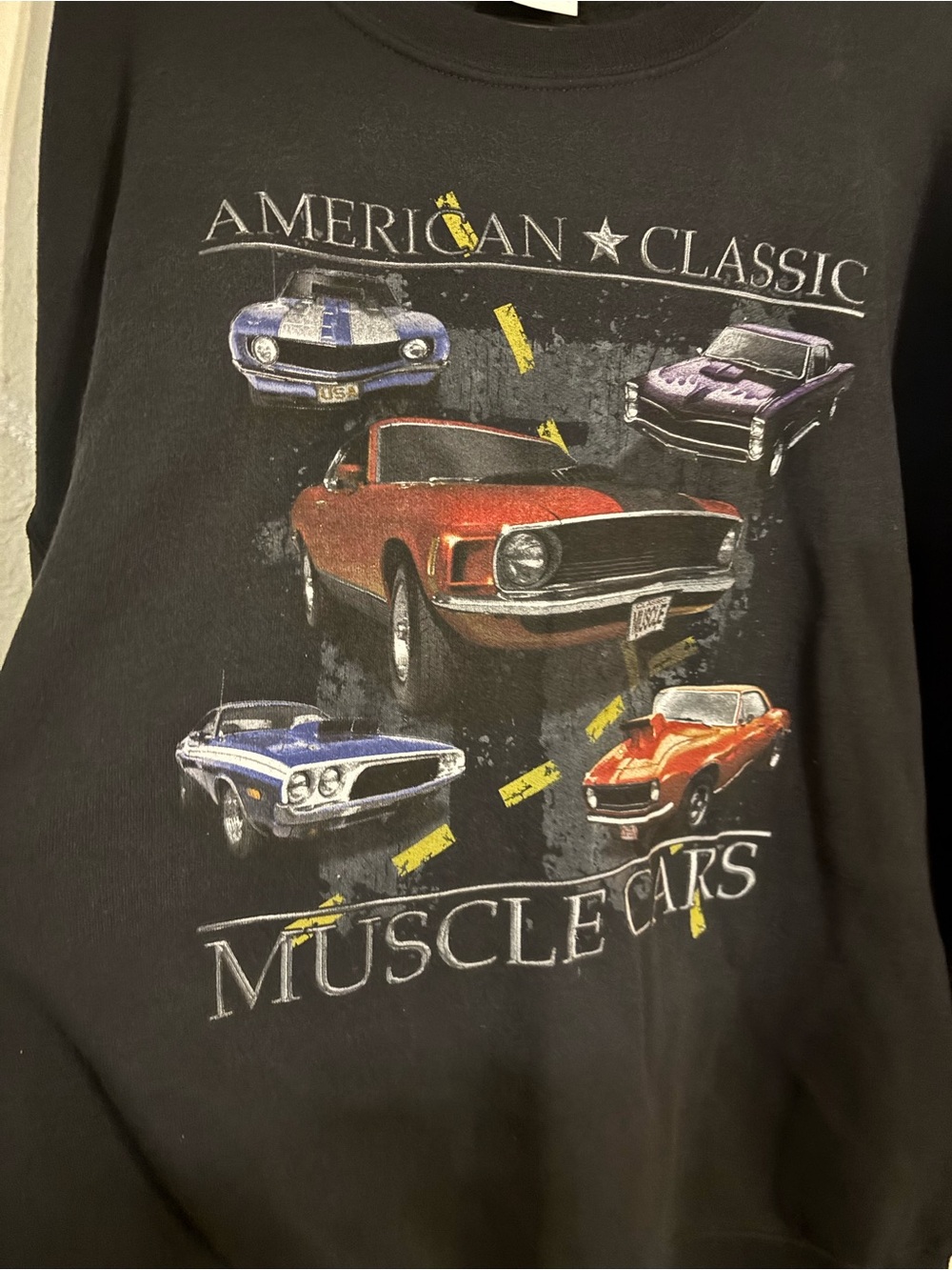 Jerzees Black Crewneck Sweatshirt with Silver Design